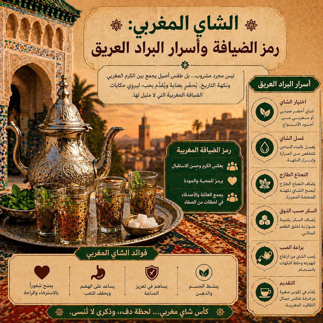 الشاي المغربي- رمز الضيافة وأسرار البراد العريق