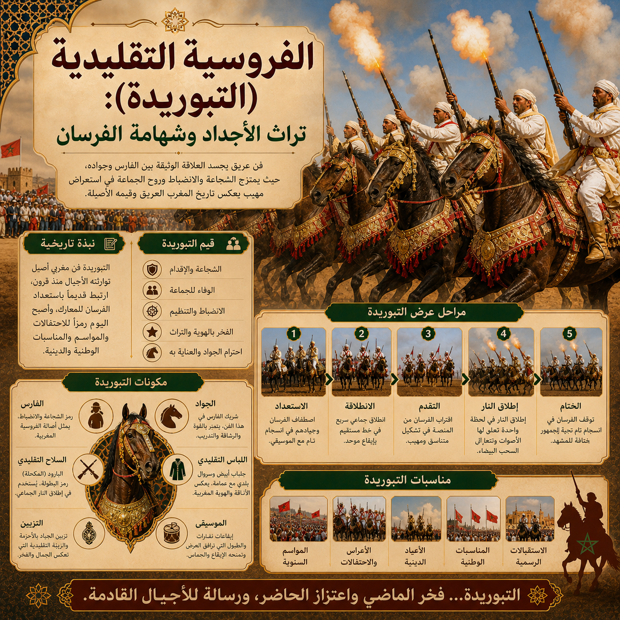 الفروسية التقليدية (التبوريدة): تراث الأجداد وشهامة الفرسان