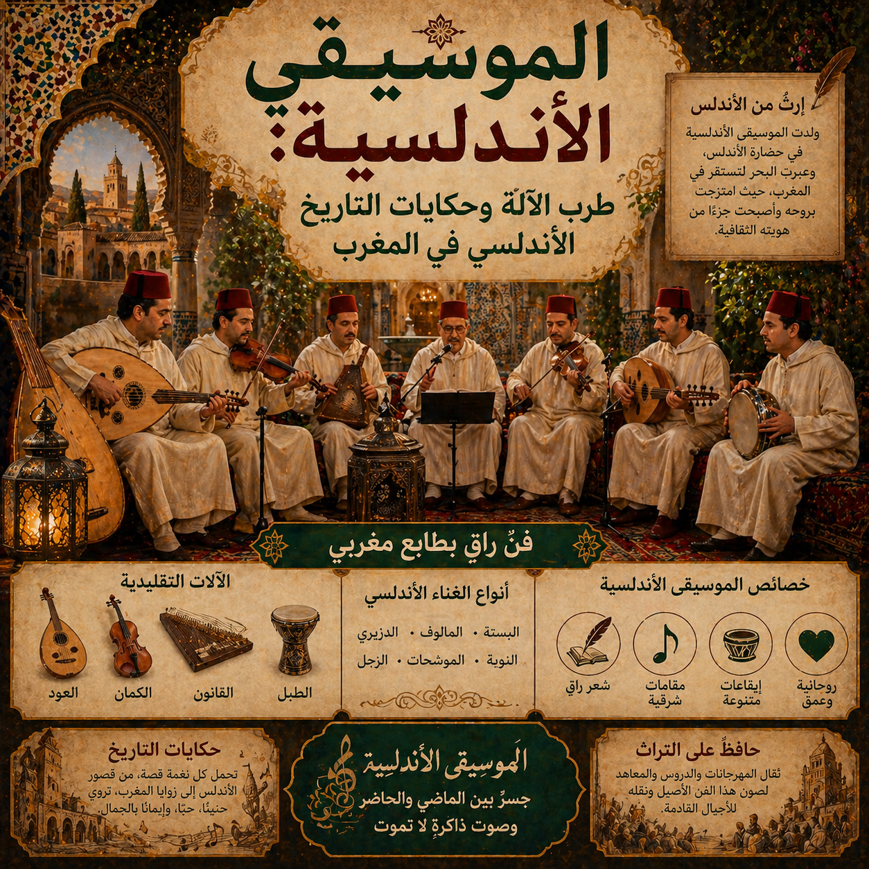 الموسيقى الأندلسية: طرب الآلة وحكايات التاريخ الأندلسي في المغرب