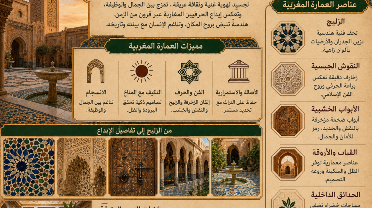 فن العمارة المغربية: من الزليج إلى رياضات المدن العتيقة